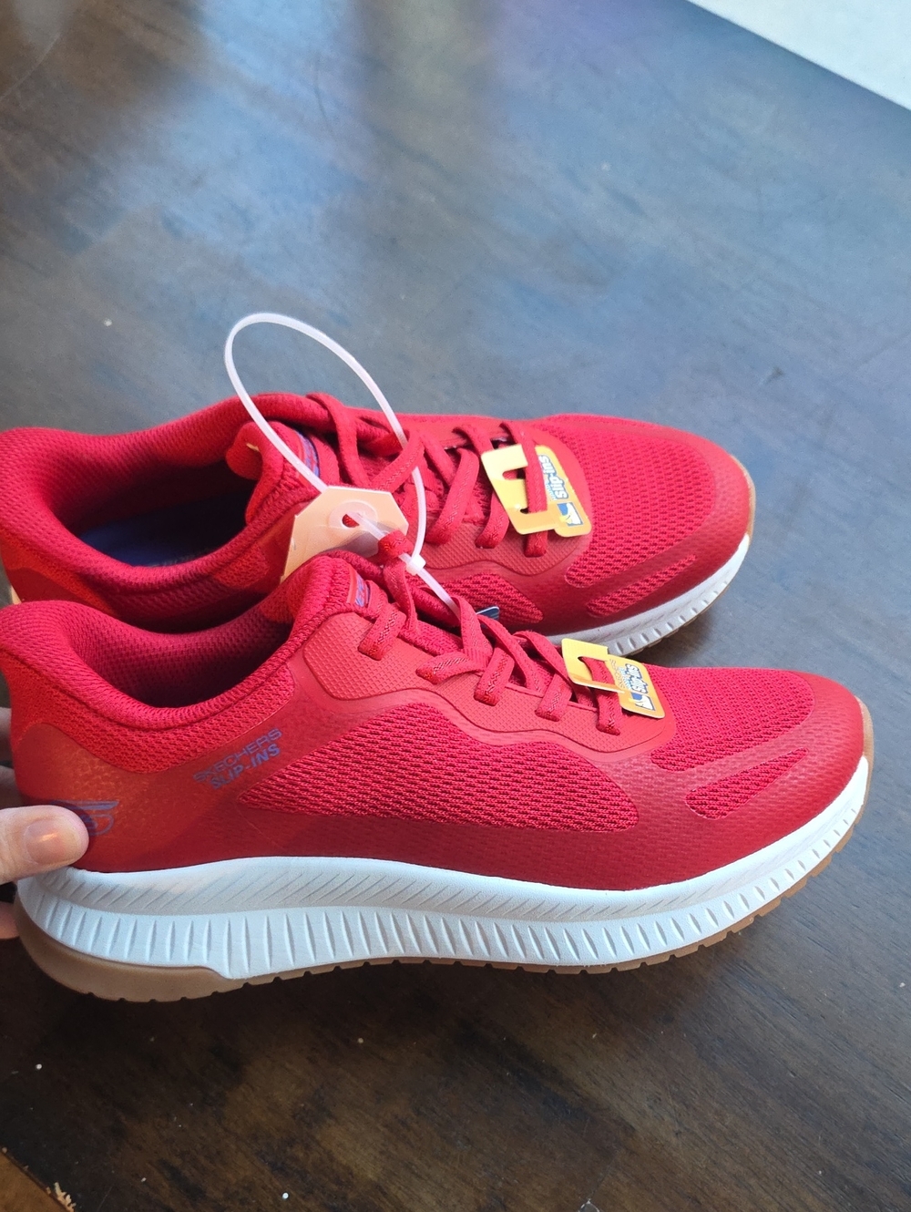 Skechers Size 9.5 Women's Red Mesh Slip-In Sneakers